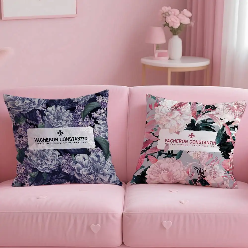 Fashion V-Vacherons C-Constantin Pillow Case Comfort Sofa Bed Silky Elegant Invisible Zipper Custom Decorative Cushion Cover