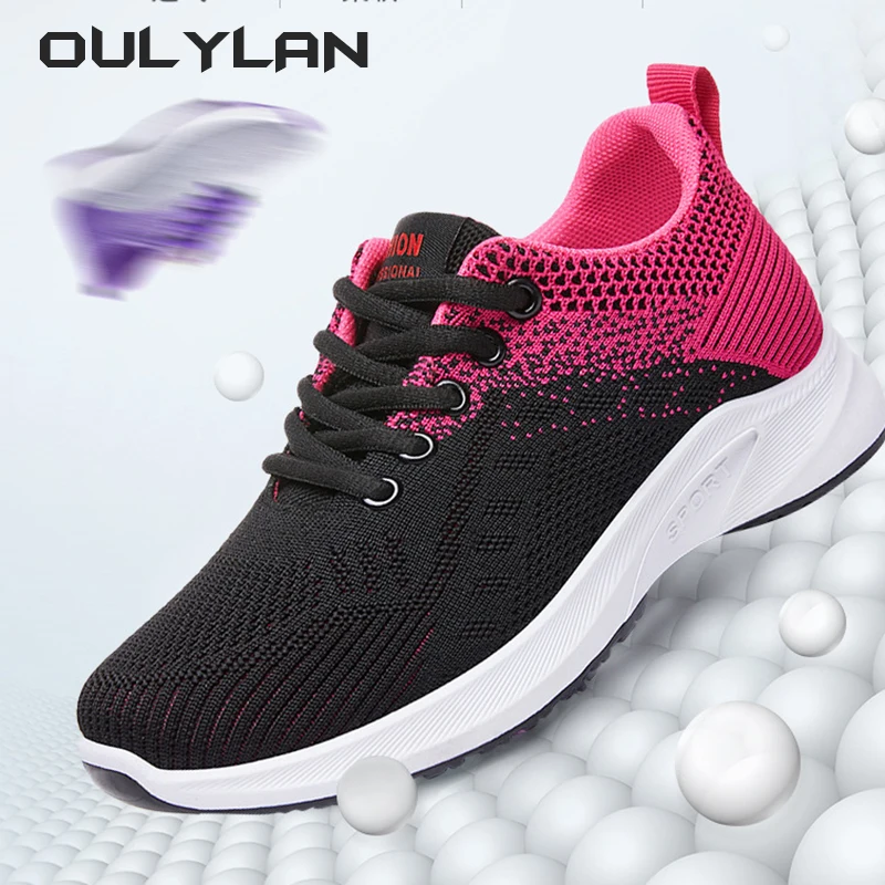 2024 Women Spring Fashion Running Shoes for Casual Breathable Sneakers Lace up  Sports Shoes for Female Large Size 36-41