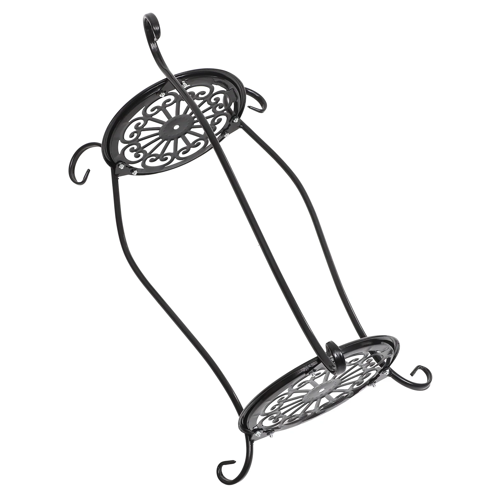 

Wrought Iron Flowerpot Rack Double Layer Plant Pot Vase Shape Shelf Home Balcony Garden Flower Pots Indoor Plants Household