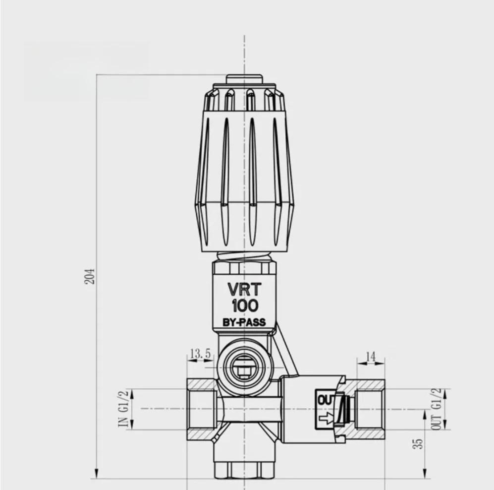 

Регулятор давления для моек высокого давления 350 бар, VRT100, для больших объемов нагрузки, с функцией байпаса, клапан сброса давления для очистки канализации, 100 л/мин