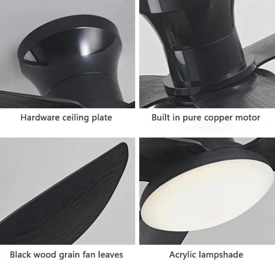 LED مروحة السقف ضوء التطبيق الذكي الحديثة بسيطة منخفضة الطابق الرياح القوية AC110/220 فولت التحكم عن بعد عكس الضوء المشجعين المنزلية #5