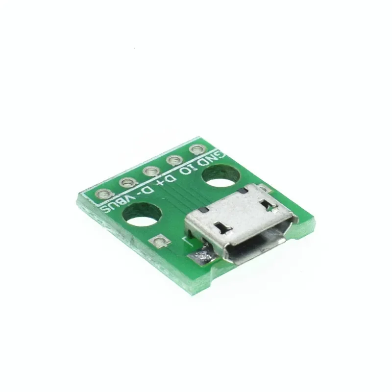 10pcs Mini Micro USB to DIP 2.54mm Adapter Connector Module Board Panel Female 5-Pin Pinboard 2.54mm Micro USB PCB Type Parts