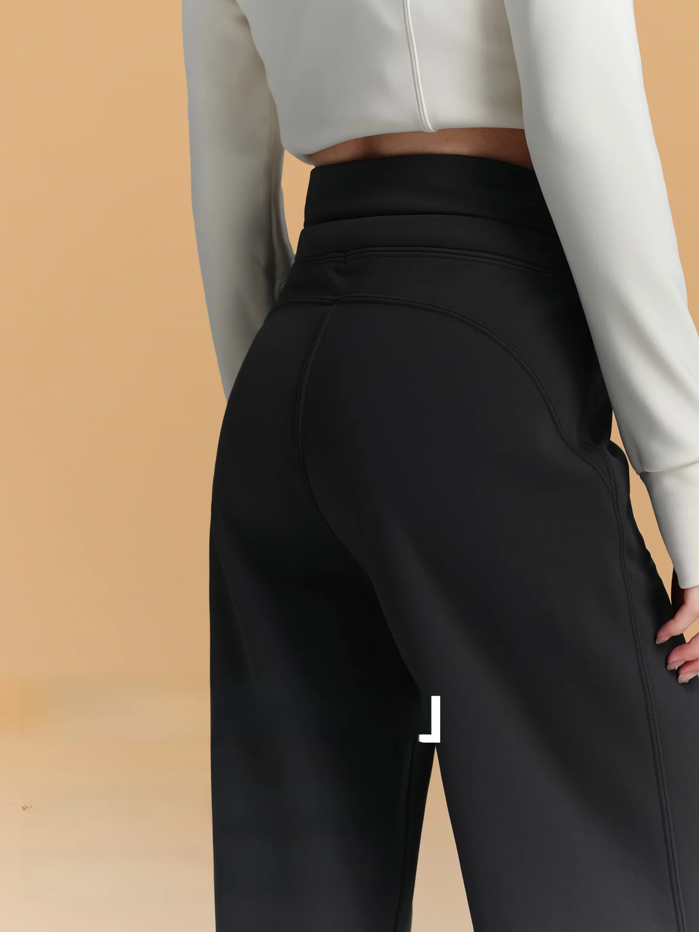 High-Waisted Fce-Lined Thi Wide-Leg Yoga Pants Women's Winter Outerwear ark Pants Warm Base Layer Bot Bla
