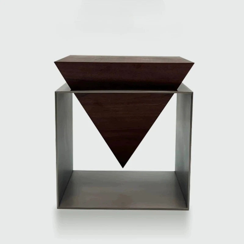 

Home Light luxury master stainless steel solid wood living room tables minimalist side table Coffee end tables furniture room