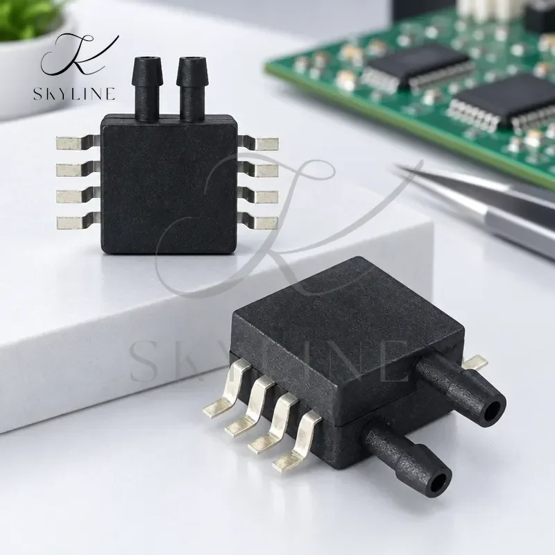 XGZP6899D-C Newly Upgraded I2C Differential Pressure Sensor Dual Inlet Airway Ventilator Pressure Sensor Flow Rate