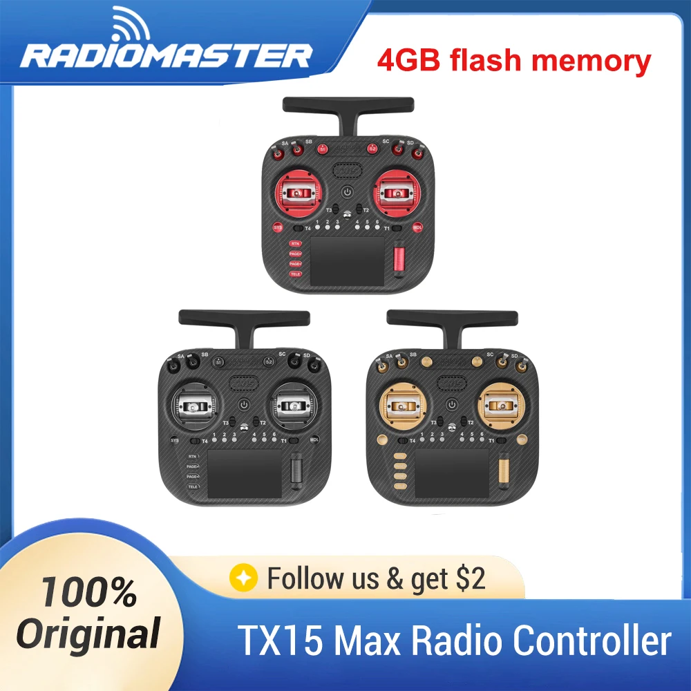 Radiomaster TX15 Max Radio Controller 4GB ExpressLRS 3.5inch IPS Touchscreen With AG02 CNC Hall Gimbal Built-in Gyro Microphone $213.96$428.92 -50%524 soldNew shoppers save $214.96Free shippingSee previewSimilar items - image 1 of 6