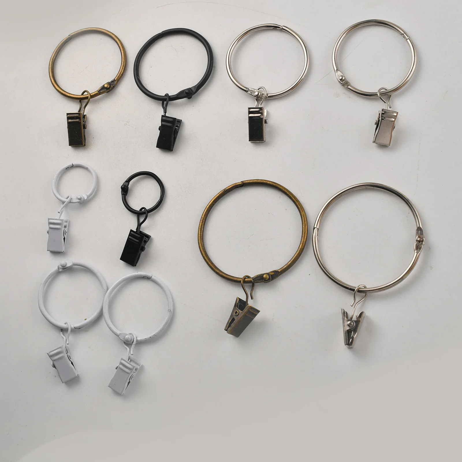 New Chinese Metal Curtain Shower Curtain Hook Clamp Electrophoresis Black Open Curtain Ring Accessories