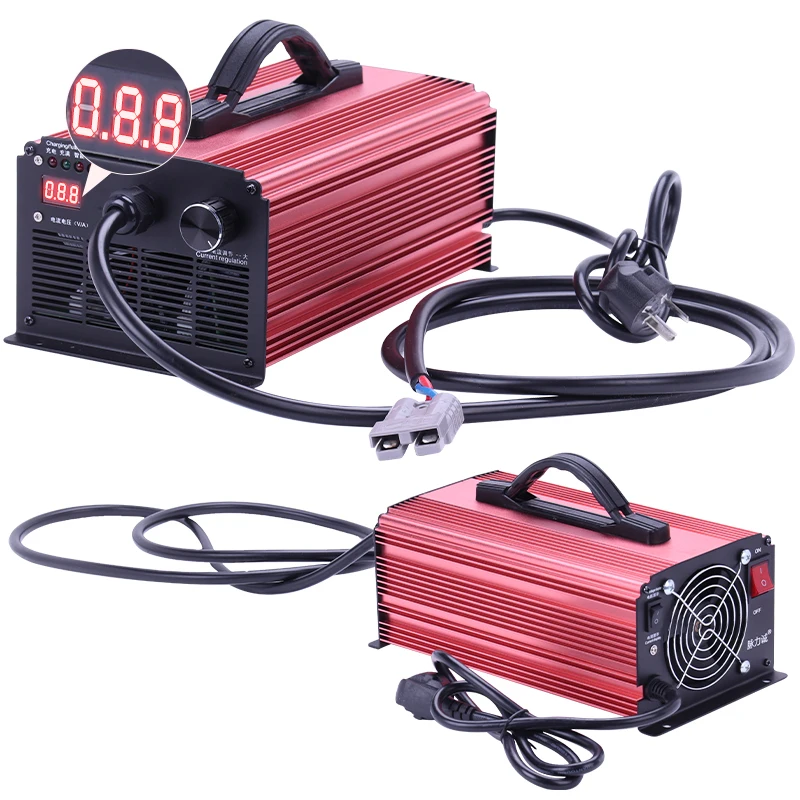 84V 96V Lead Acid Battery Charger 15A Current Adjustable eBike Electric Tricycle Stacker 200AH 100AH 150AH Smart Fast Charge