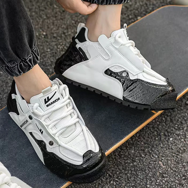 Warrior Luxury Brand Men's Shoe Knurling Design Lace-up Heightening Casual Sneakers Trend Basketball Shoes High Quality Trainers - Image 6