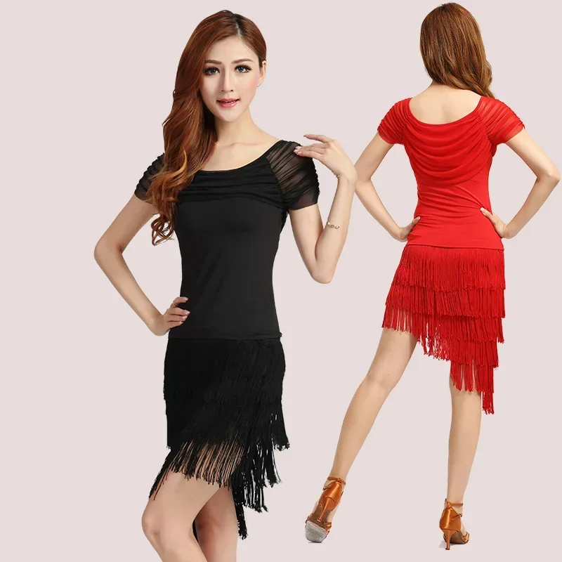 

Adult tassel Latin Dance skirt Salsa Cha Cha Competition Dance Costume Clothes for Women Dance Wear Dancing Tops Skirts
