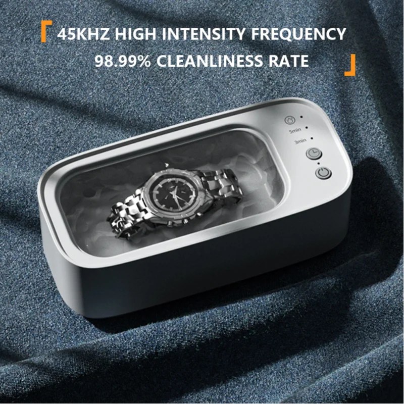 Xiaomi Ultrasonic 360° Cleaner 45KHZ High Frequency Vibration Jewelry Eyelasses Cleaner Timing For Watches Jewelry Makeup Tool