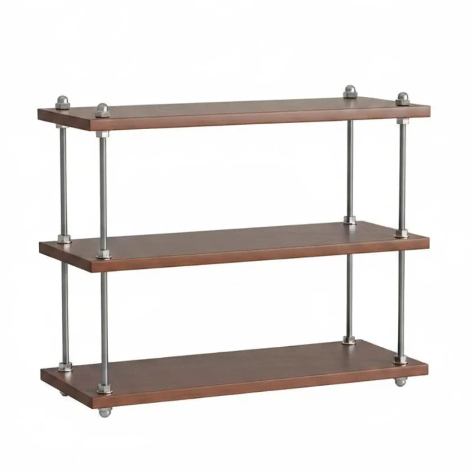 1 Piece Display Shelf Organizer Rack Stand Layered Wood Tone Metal Retro Design Suitable for Tabletop Counter Vanity Home Dorm