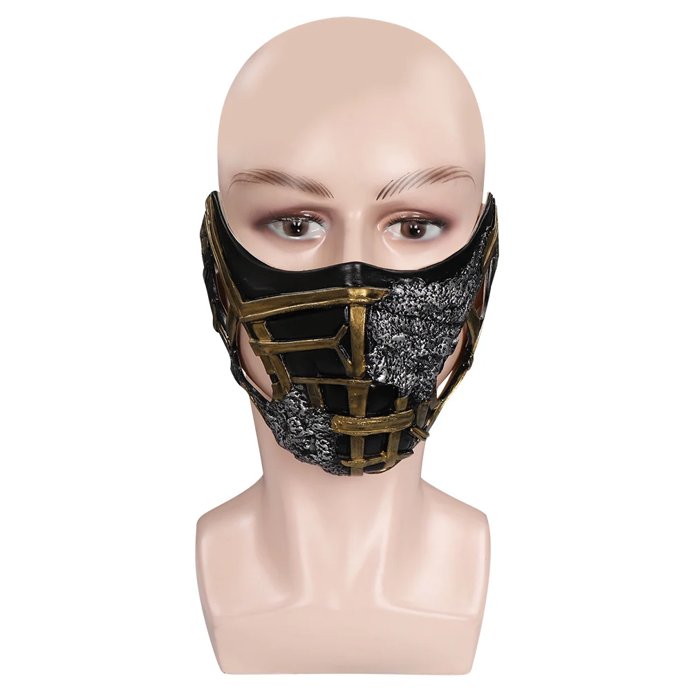 Kitana/Scorpion/Sub-Zero Cosplay Latex Gloden Blue Mask Mortal Cos Kombat 11 Helmet Masquerade Rolplay Accessory Halloween Props