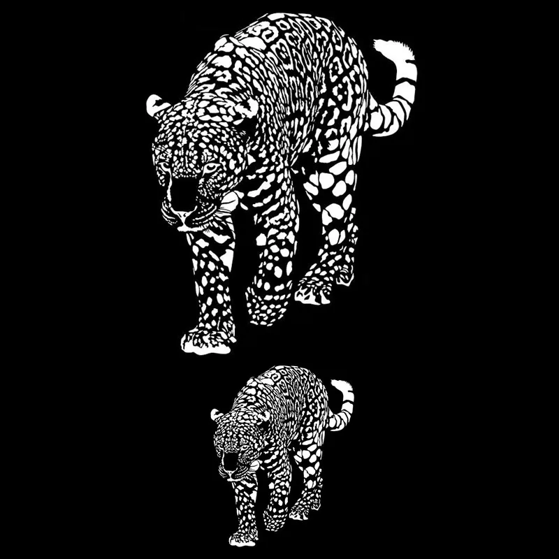 Fashion Animal Style Iron On Patches For Clothing Fluorescence Cool Leopard Heat Transfer Sticker DIY Decoration