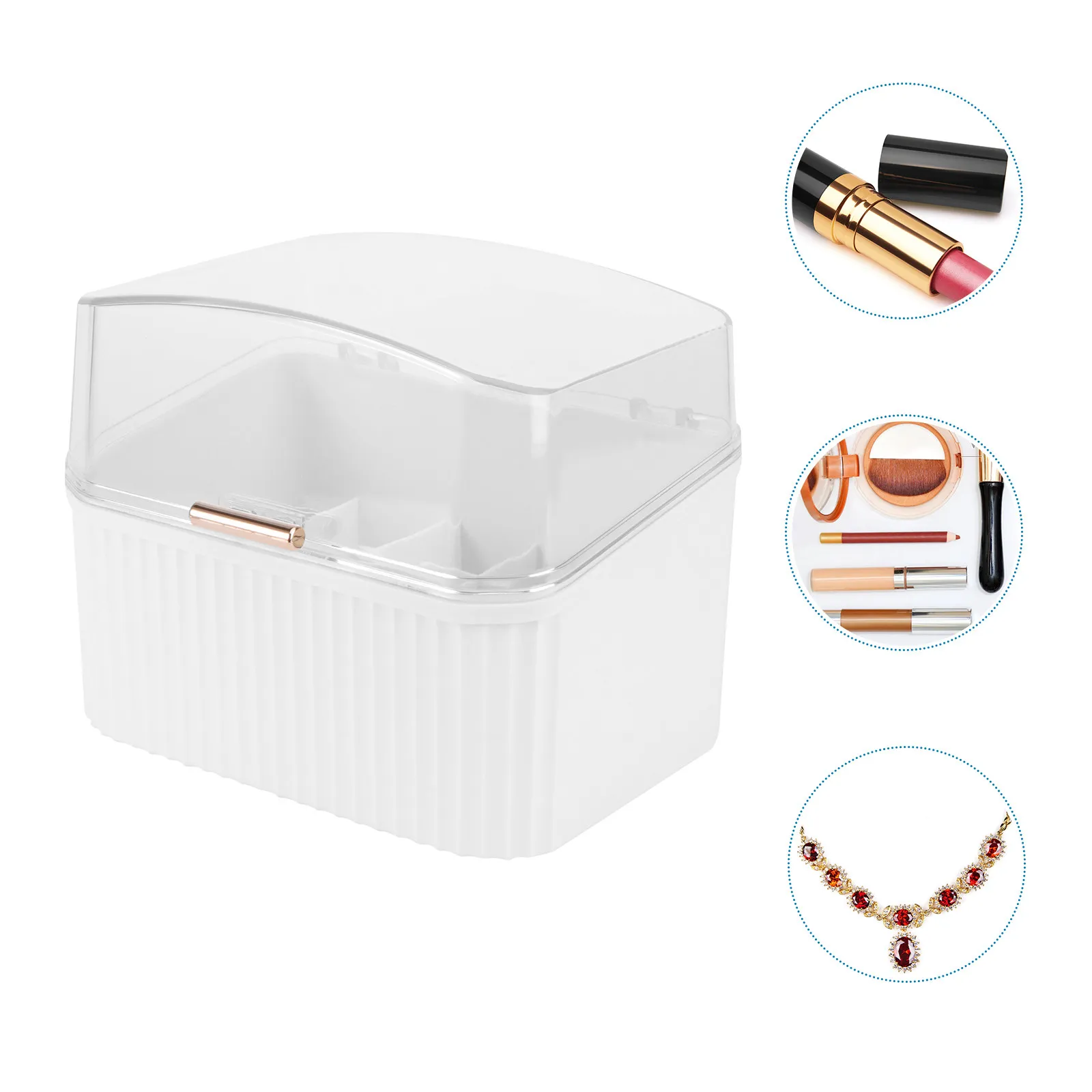 1Pcs Desktop Storage Box Lipstick Container Cosmetics Organizer ABS Material Compact Stylish Tidy Space Saving Household Dorm