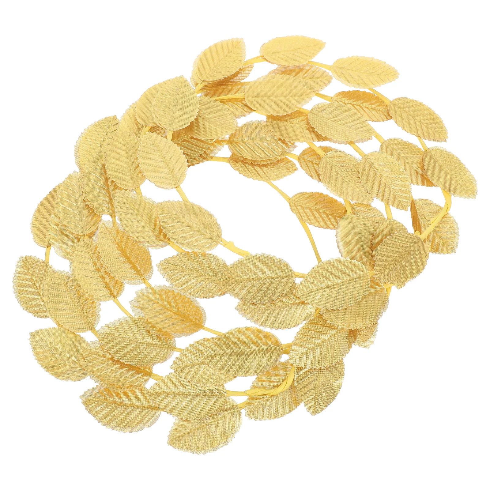 

6PCS Golden Circular Wreath Headband Knitted Fabric Photo Prop Headwear Wedding Party Crowns Wreath Decor Goddess Leaf Headband