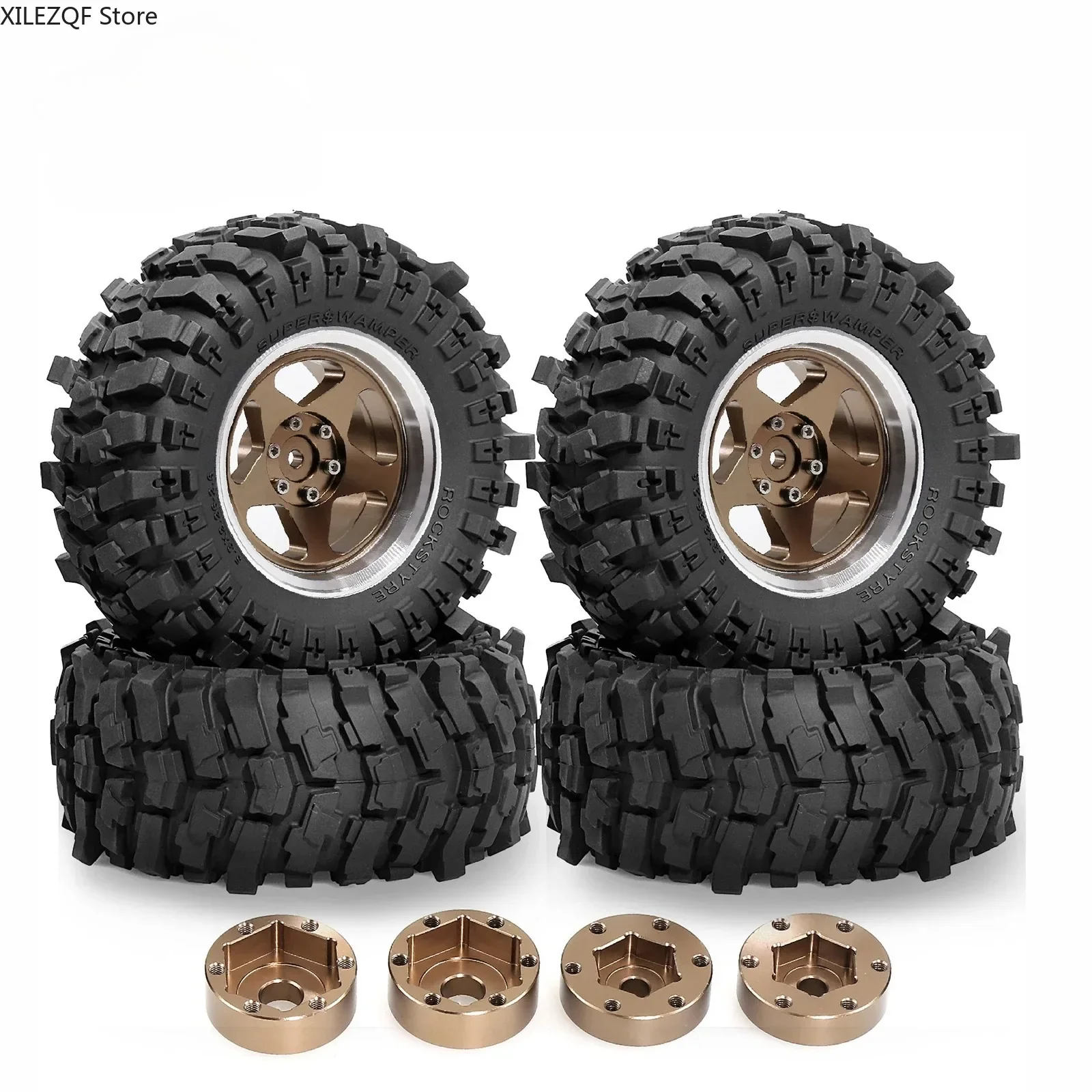 

1-4PCS 2.6 Inch Metal Beadlock Wheel Rim 135mm Rubber Tire Tyre for 1/10 RC Crawler Car Axial SCX10 Wraith RR10 Capra