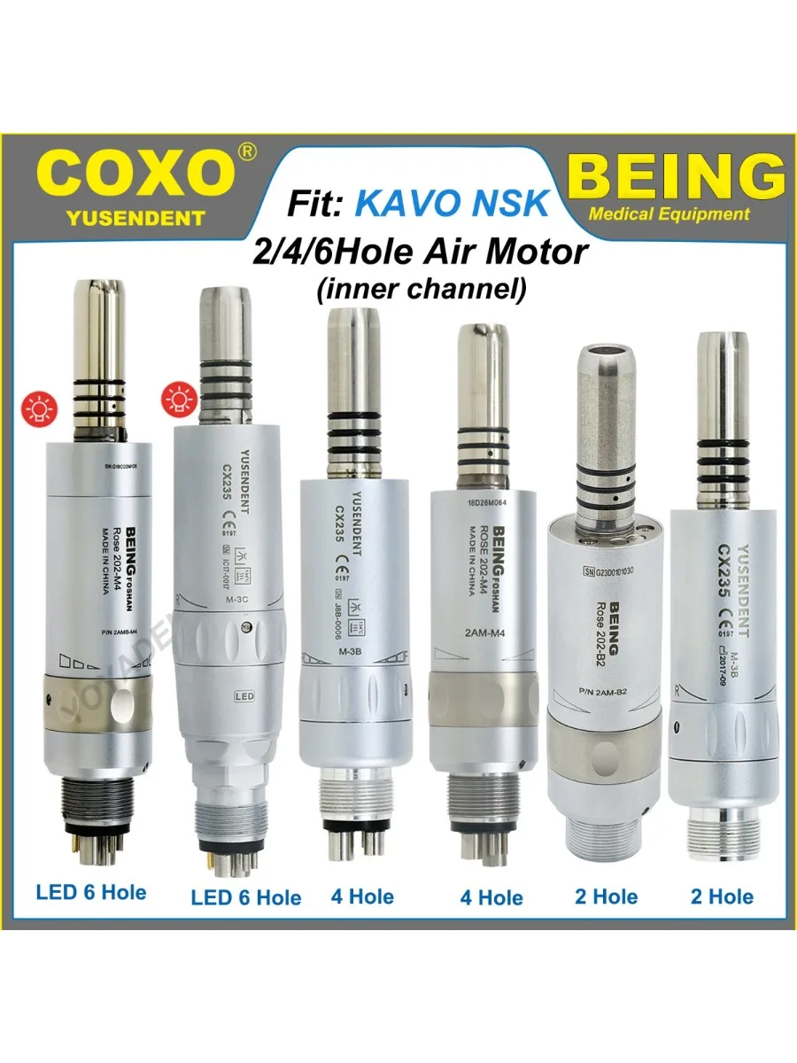 COXO pièce à main dentaire LED moteur à Air 2/4/6 trous Air interne pulvérisation d'eau adaptée NSK KAVO BEING pièce à main basse vitesse