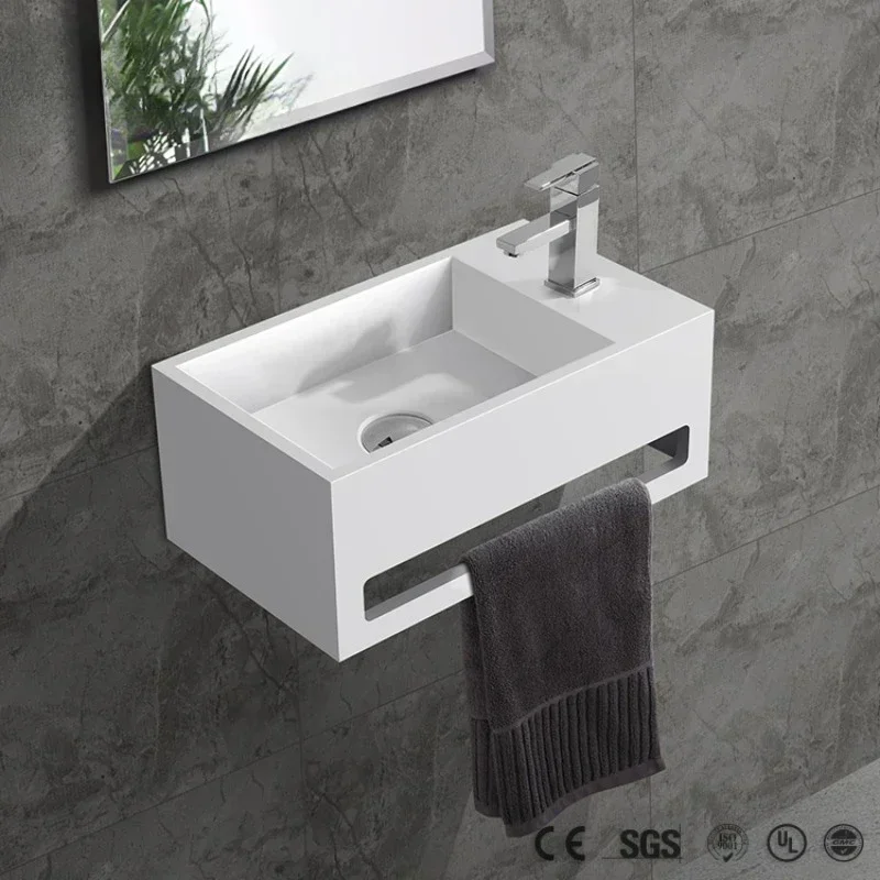 

Shower Lavatory Sink Wash Basin, Wall Hung Installing Bathroom Basin Acrylic Solid Surface/ Gel Coat Stone Resin