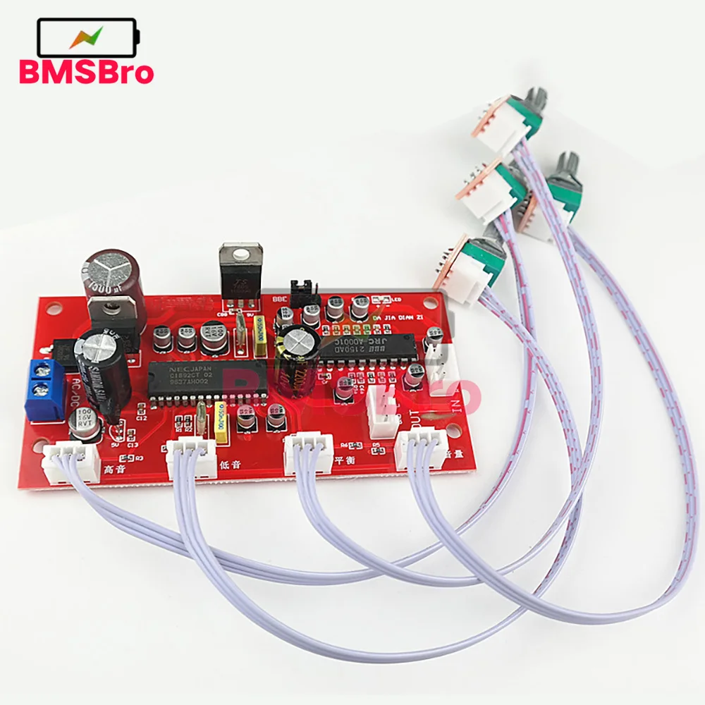 External Potentiometer UPC1892+JRC2150 HiFi Preamplifier Board with BBE Treble Bass Balance DC 12.5-24V AC 9-16V for Speaker