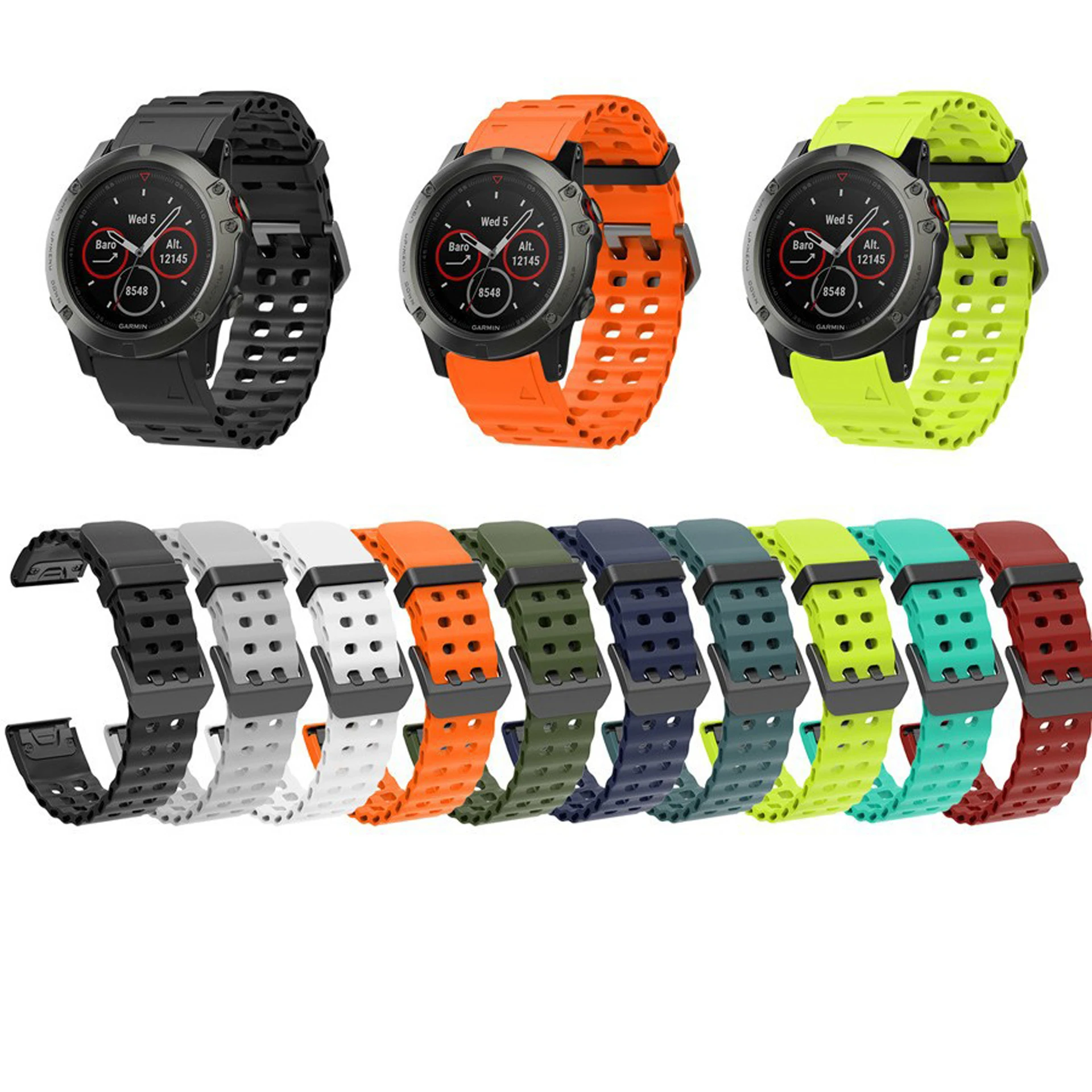 

QuickFit Silicone Strap For Garmin Fenix 8 7 7X 6X 6 Pro 5X 5 Plus 945 For Garmin Instinct 2X Watchband 26mm 22mm Watch Bracelet