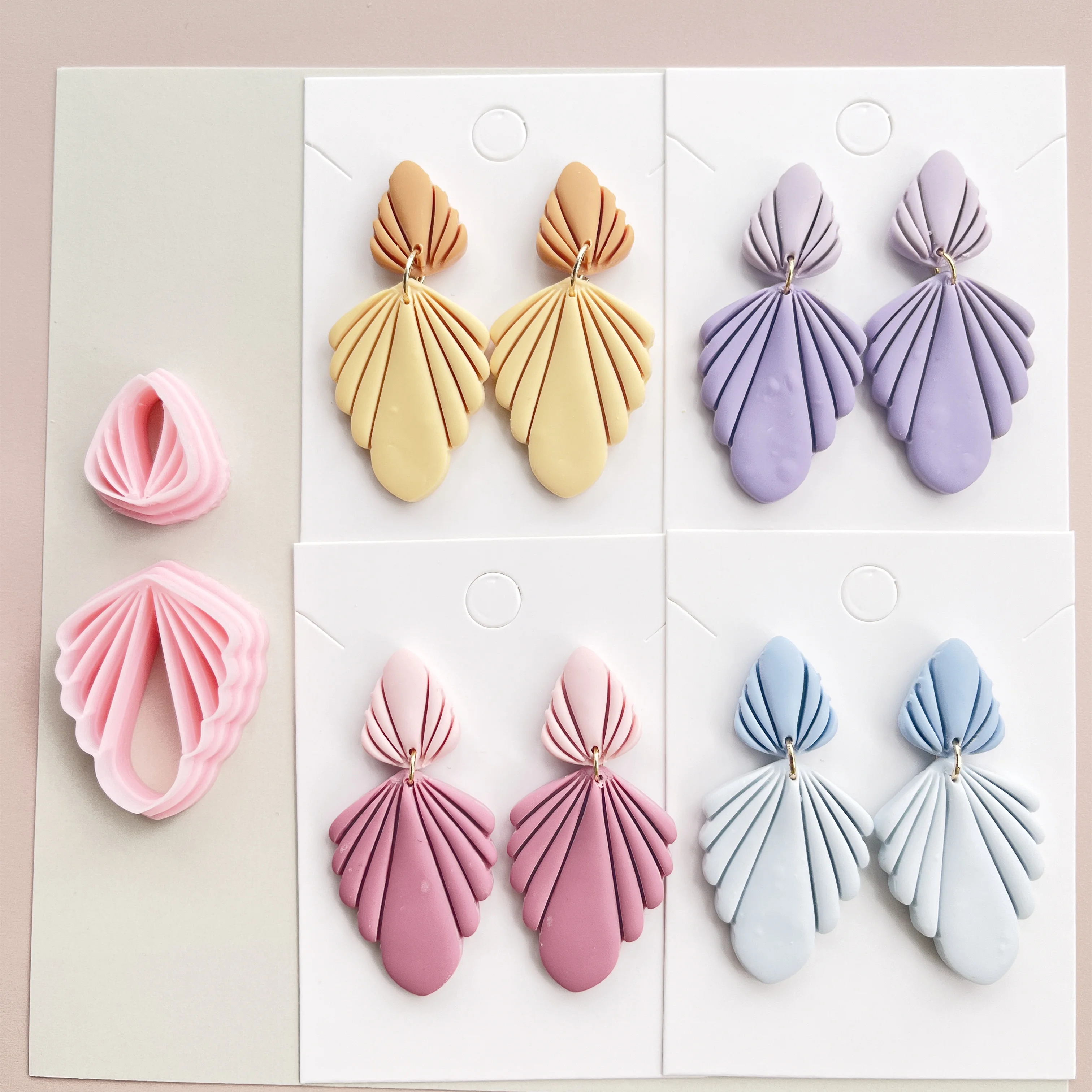 Two-piece set Elegant/floral/petal Shape Polymer clay Mold Cutter Tools DIY Handmade earrings jewelry making