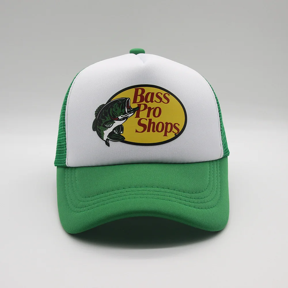 Bass pro Shops Printed Fishing Cap Summer Outdoor Sunshade Casual Baseball Cap Truck Driver Hat Polyester Fiber round Top Ben...