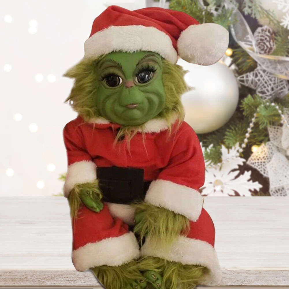 Christmas Plush Doll Green Monster Doll Christmas Grinch Baby Toys Soft Christmas Decorations Plush Toy Children Doll Xmas Decor