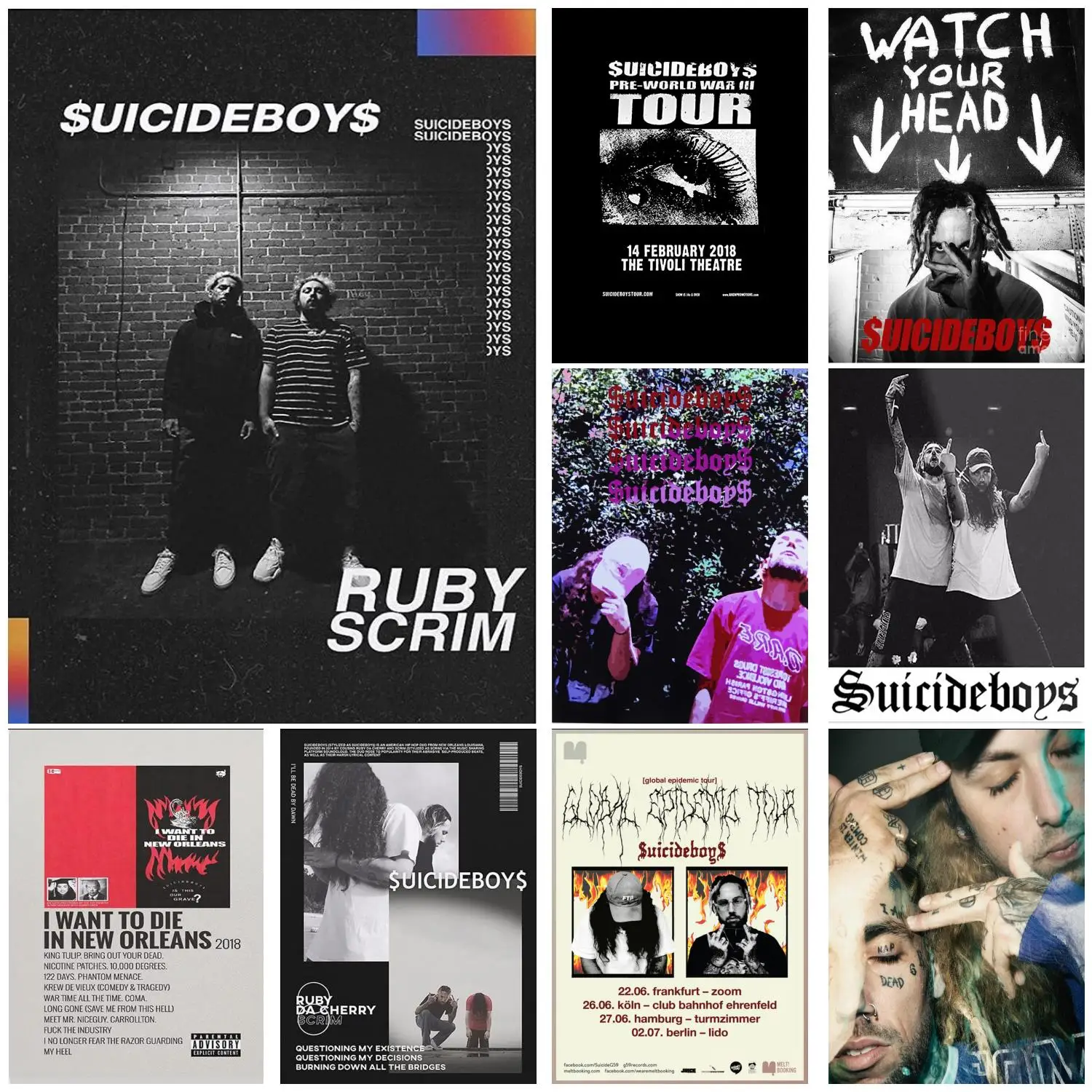 uicideboy Poster Prints Wall Art Canvas Painting Poster For Modern Family Living Room Home Decor