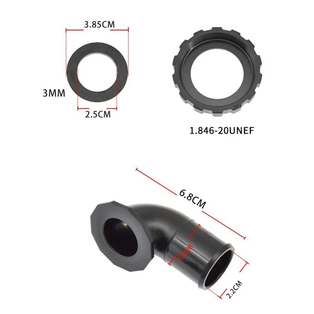 Enhanced Diving BC Pipe Elbow Connector Nylon Material Easy to Connect Ensures Leak Proof Connection Sealing Ring & Nut