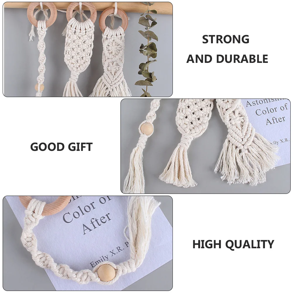 

3 pcs Cotton Rope Teether Baby Chew Molar Stick For Teeth Grinding Eco-Friendly Durable Safe Easy Clean Practical Infant Care