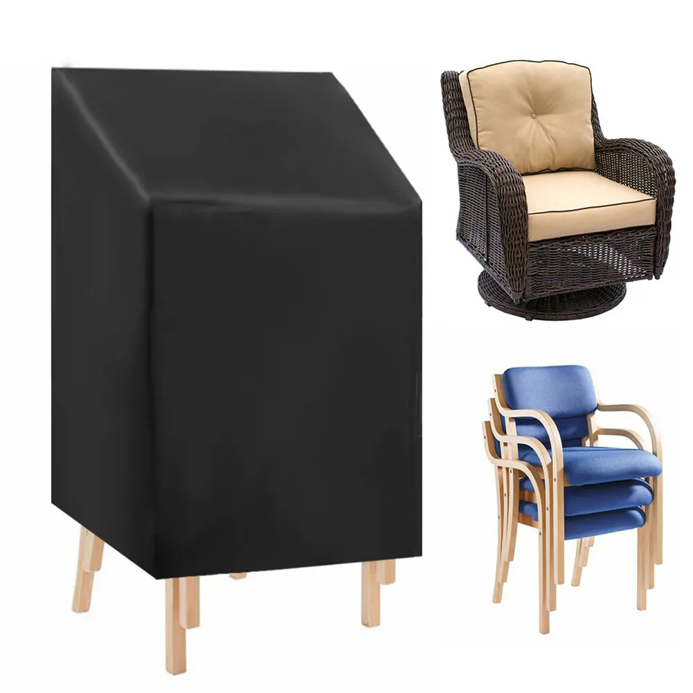 

Stacked Chair Dust Cover Dining Chairs Protector Waterproof Stacking Outdoor Chair Cover Universal for Garden Patio Furniture