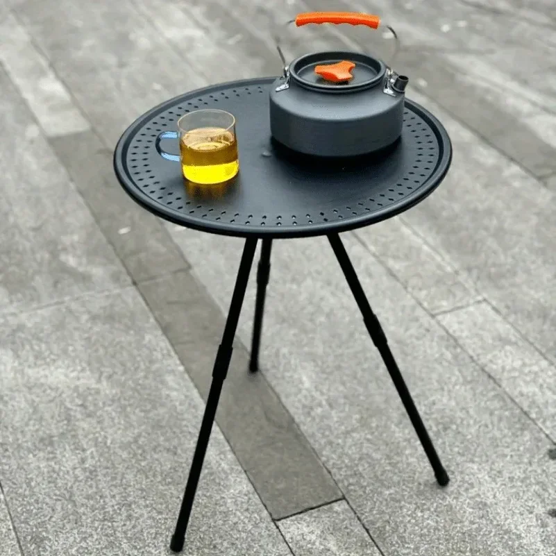 Outdoor Portable Folding Table Ultra Light Camping Triangular Support Small Round Table Adjustable Table Chair Simple Tea Table