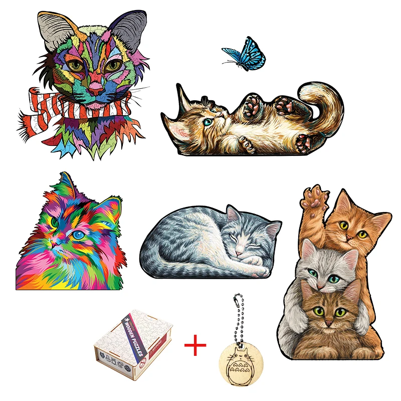 

Головоломка с котенком, уникальная форма животного, 3D головоломка с кошкой, детский праздничный подарок, обучающая игрушка для взрослых и детей
