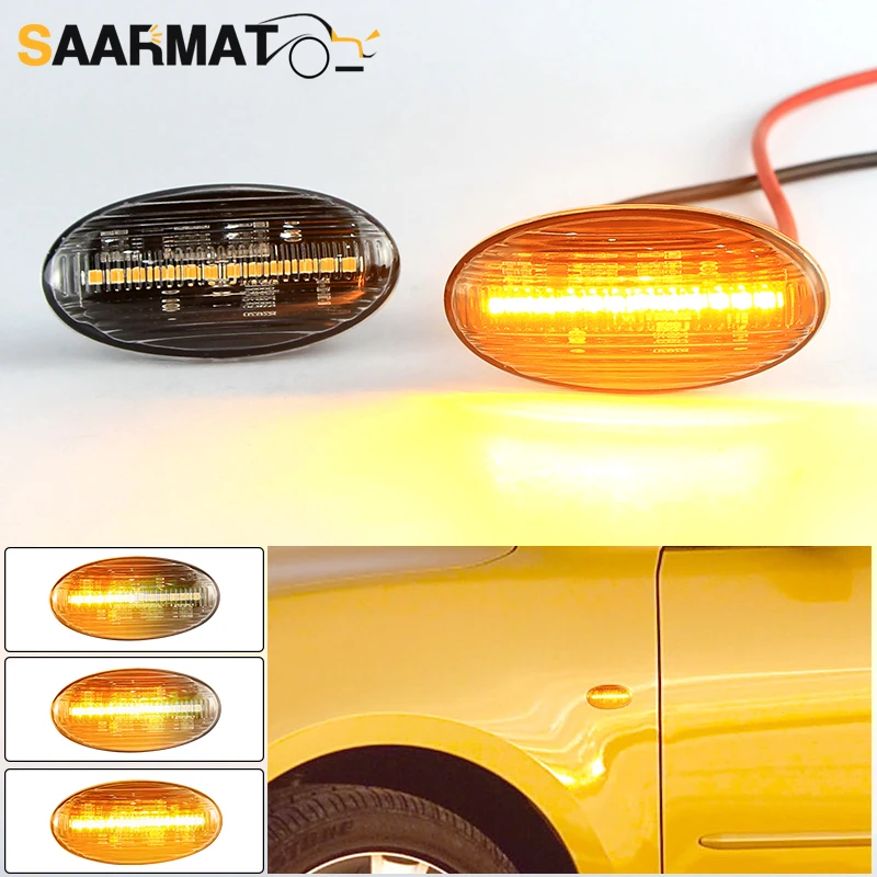 2pcs Side Marker Indicator LED Light For Mazda 6 2002-2007 Mazda BT-50 2006-2012 MPV II 1999-2005 Clear Lens Turn Signal Lamp