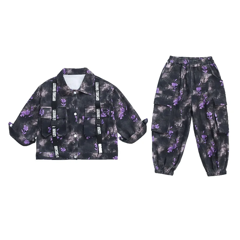 2025 New Spring Children's Sets Boy's Overalls Two-piece Suit Boys Spring Outfits Fashionable Dyeing Clothes 90-150cm