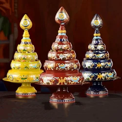 Tibetan Manza,Tantric Alloy Handicraft Tribute Painting Buddhism Plate,Eight Auspicious Tribute Altars Desktop Decorative,1 Set