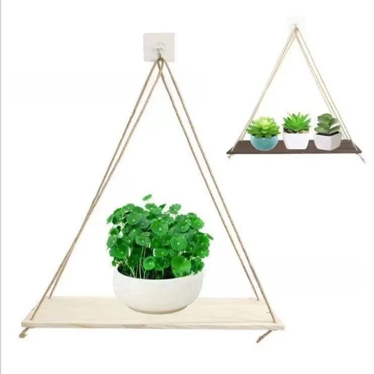 wooden-wall-decorative-plant-pot-hanger-storage-shelf-rope-suspension-rack-american-style-home-decoration-pine-wood-board