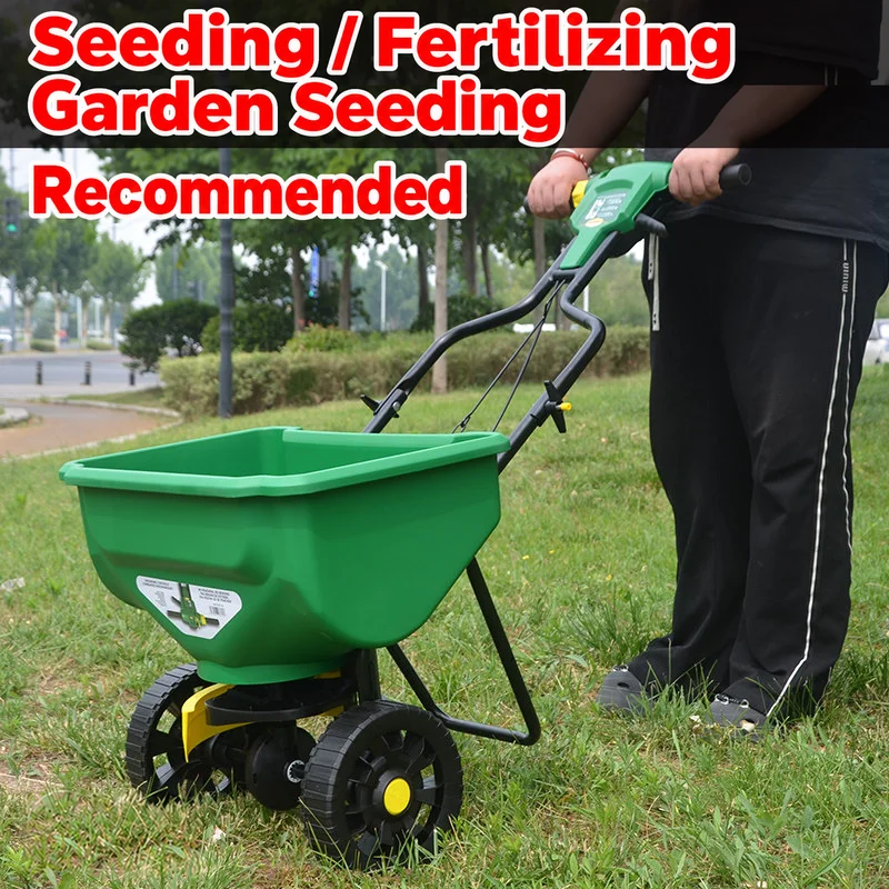 30Lのプッシュ式散布機。芝生用肥料散布機、手押し式播種機。 - Fertilizer Spreader Walk Behind Broadcast のレビューと価格