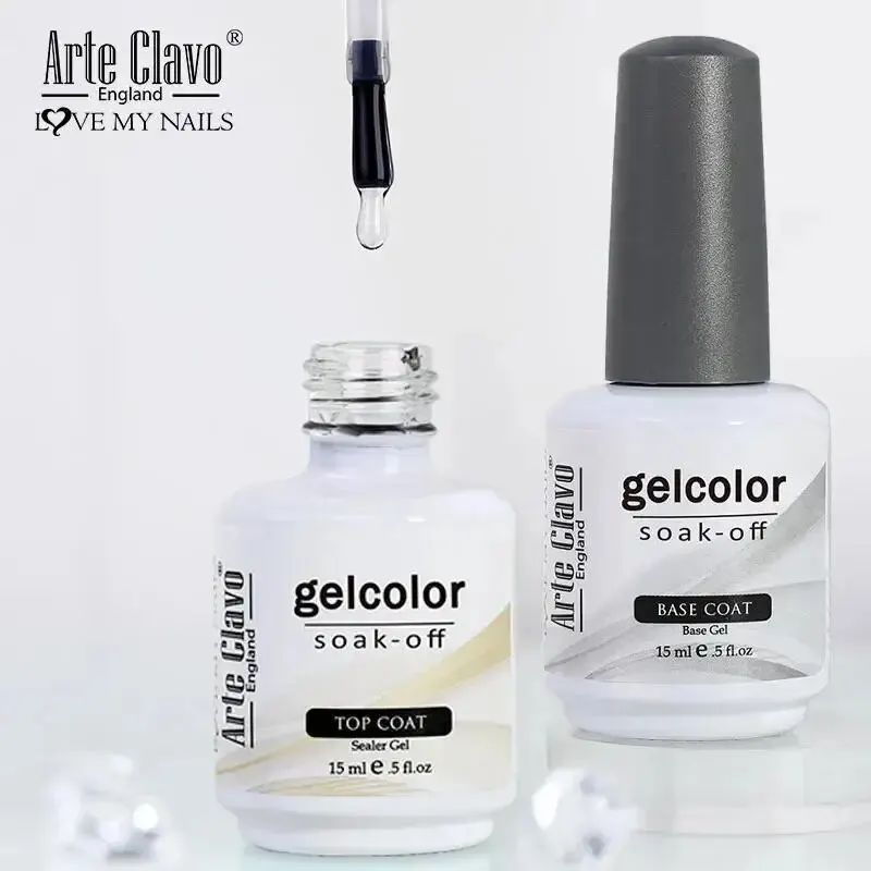 Arte Clavo UV LED Soak off Base Coat Gel Enhancer Nail Gel Polish Matte Top Coat Super Glossy No Wipe Top Coat rinforzare il Set di Gel