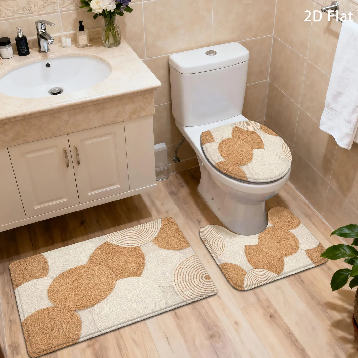 

Non Slip Bath Mat Set Bathroom Rug Toilet Mat Absorbent Floor Mat Set for Modern Bathroom Home Decor Accessories