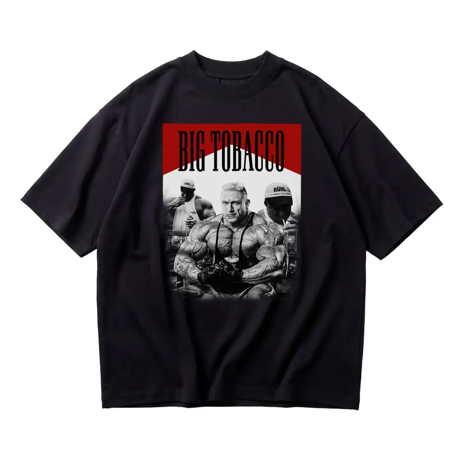 Camiseta Deportiva Oversize de Markus Ruhl Big Tobacco, Diseño Plano en Fondo Blanco, Estilo Vintage Lavado, para Uso Diario, Versátil