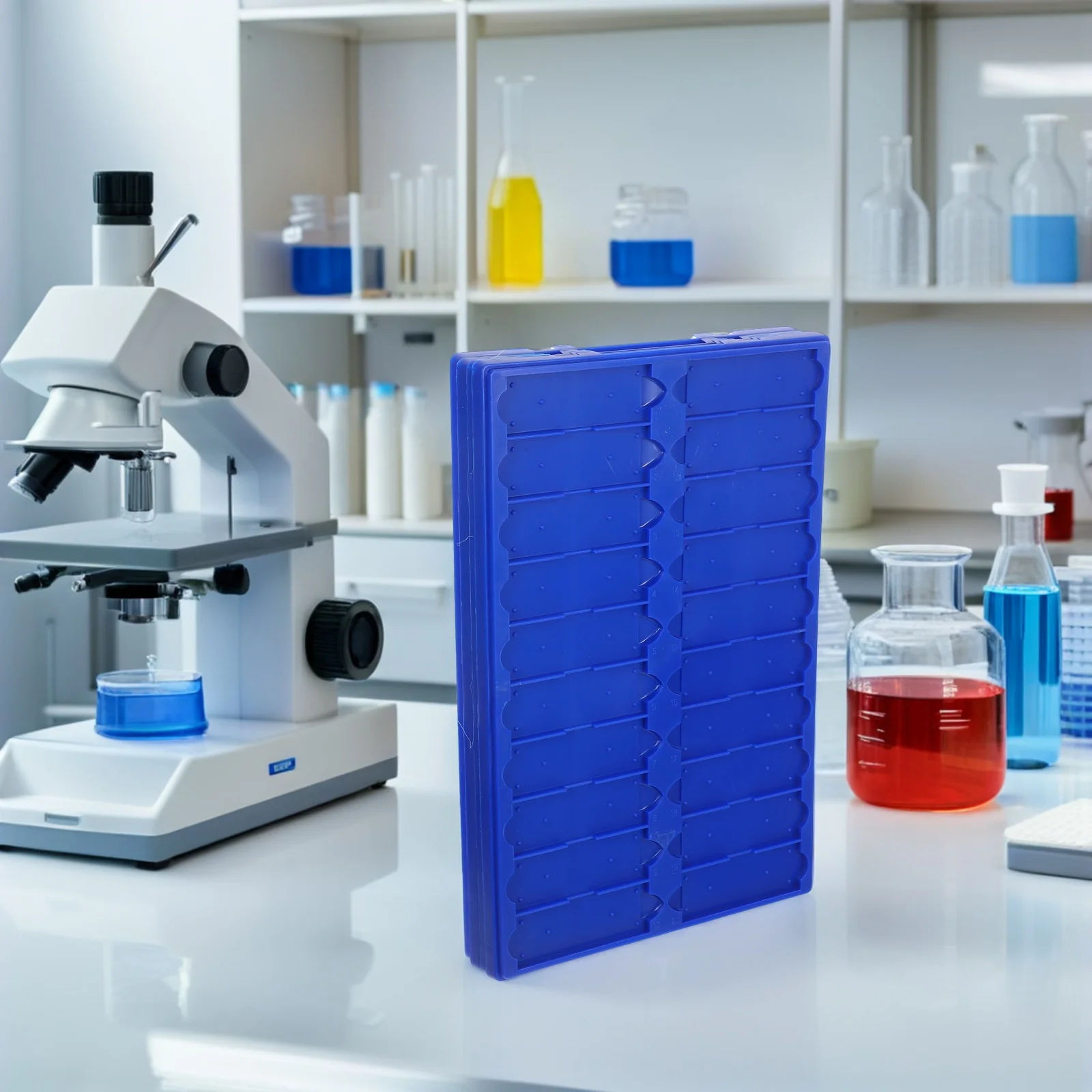 4pcs Microscope Slide Rack: Thickened Plastic Laboratory Holder With Ventilation For Sample Drying Storage Multilayer Draining