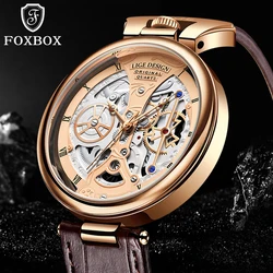 2024 LIGE Men's Watch Top Brand Luxury Brown Leather Chronograph Sports Watch Men's Fashion Date Waterproof Clock Reloj Hombre