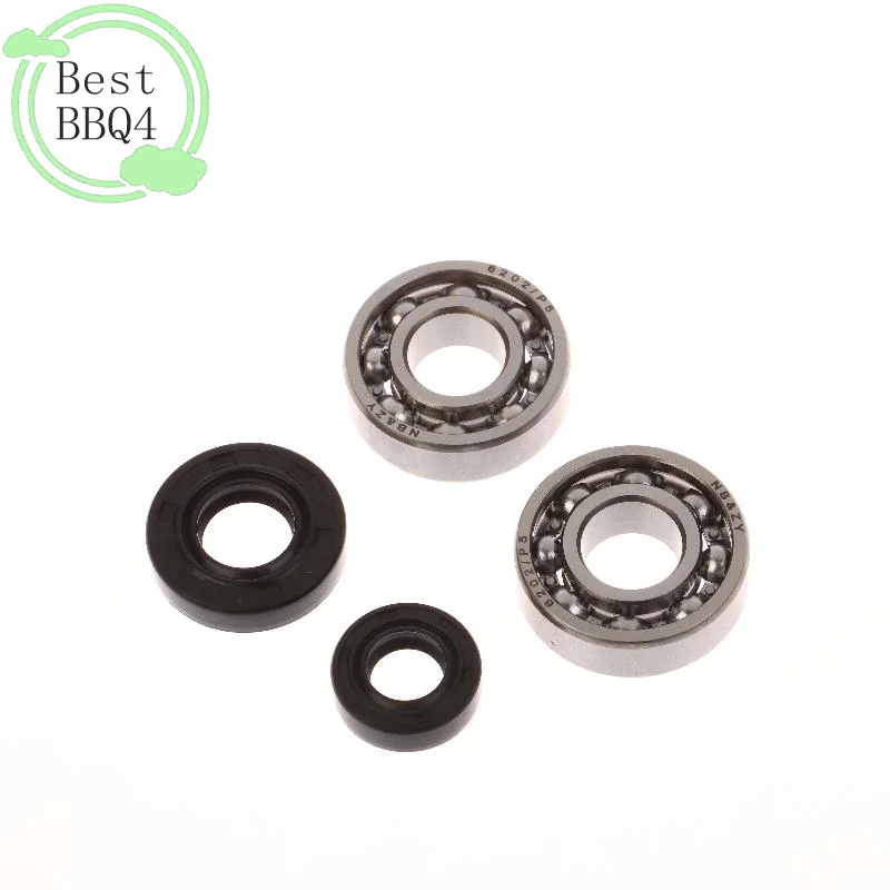 (BBQ4)4Pcs/set Crankshaft Oil Seal Grooved Ball Bearing Kit For CG430 520 TL43 TL52 Brush Cutter & Grass Trimmer