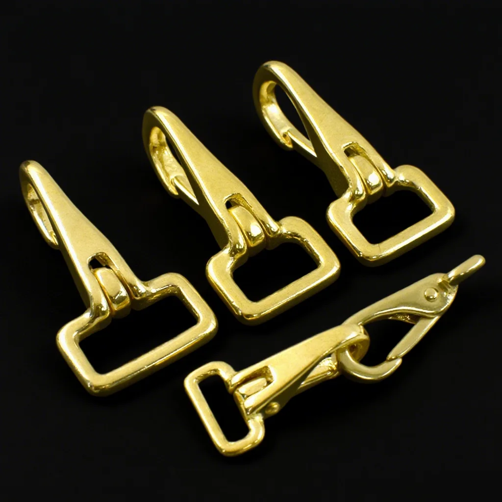 

Solid Brass Small Buckle Hook 1-5Pcs Metal Bags Strap Buckles Dog Collar Keychain Lobster Clasp DIY Leather Sewing Accessories