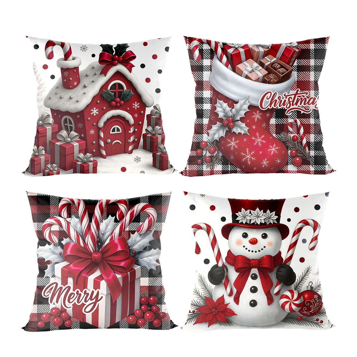 クリスマス雪だるま枕カバー メリークリスマス ホームデコレーション 2025 ナビダッド クリスマスオーナメント サンタクロース クッションカバー 新年 2026