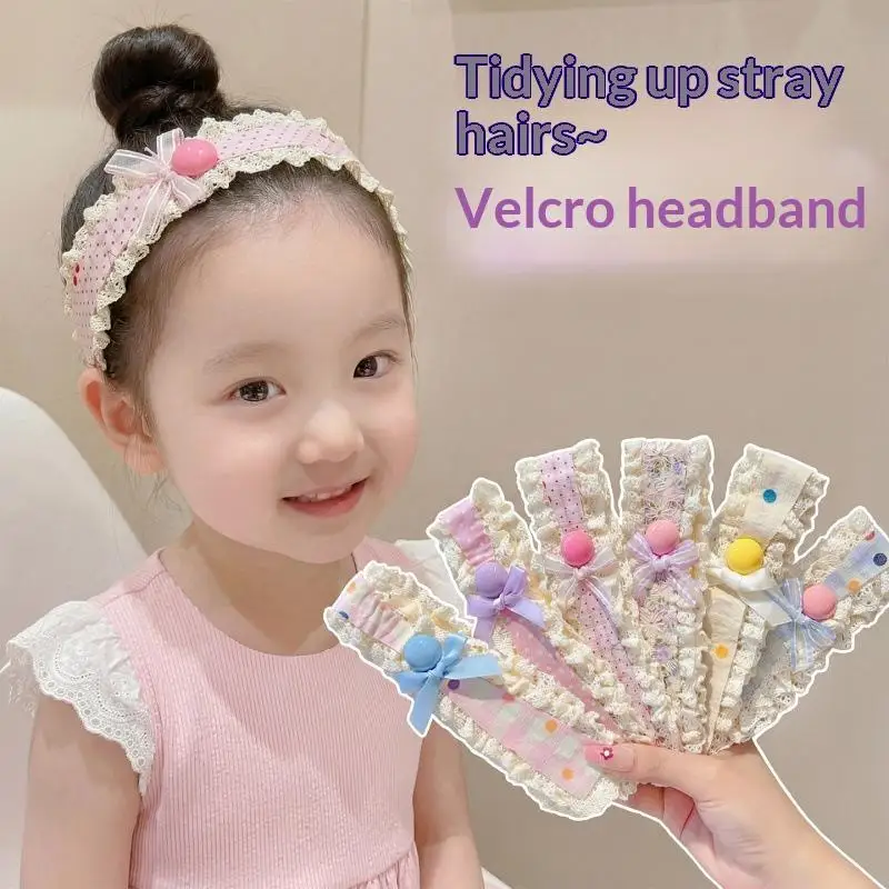 【IIOO】1/3Pcs Sweet Cute Baby Headbands Bangs Stickers Girls Princess Hair Artifact Kids Headwear Photography Props