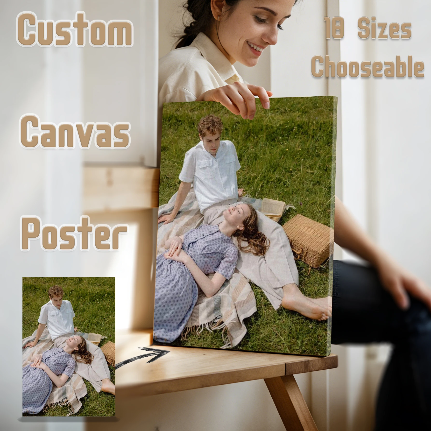 1Pc Custom canvas poster WITH DIY FRAME OR ONLY CANVAS for b