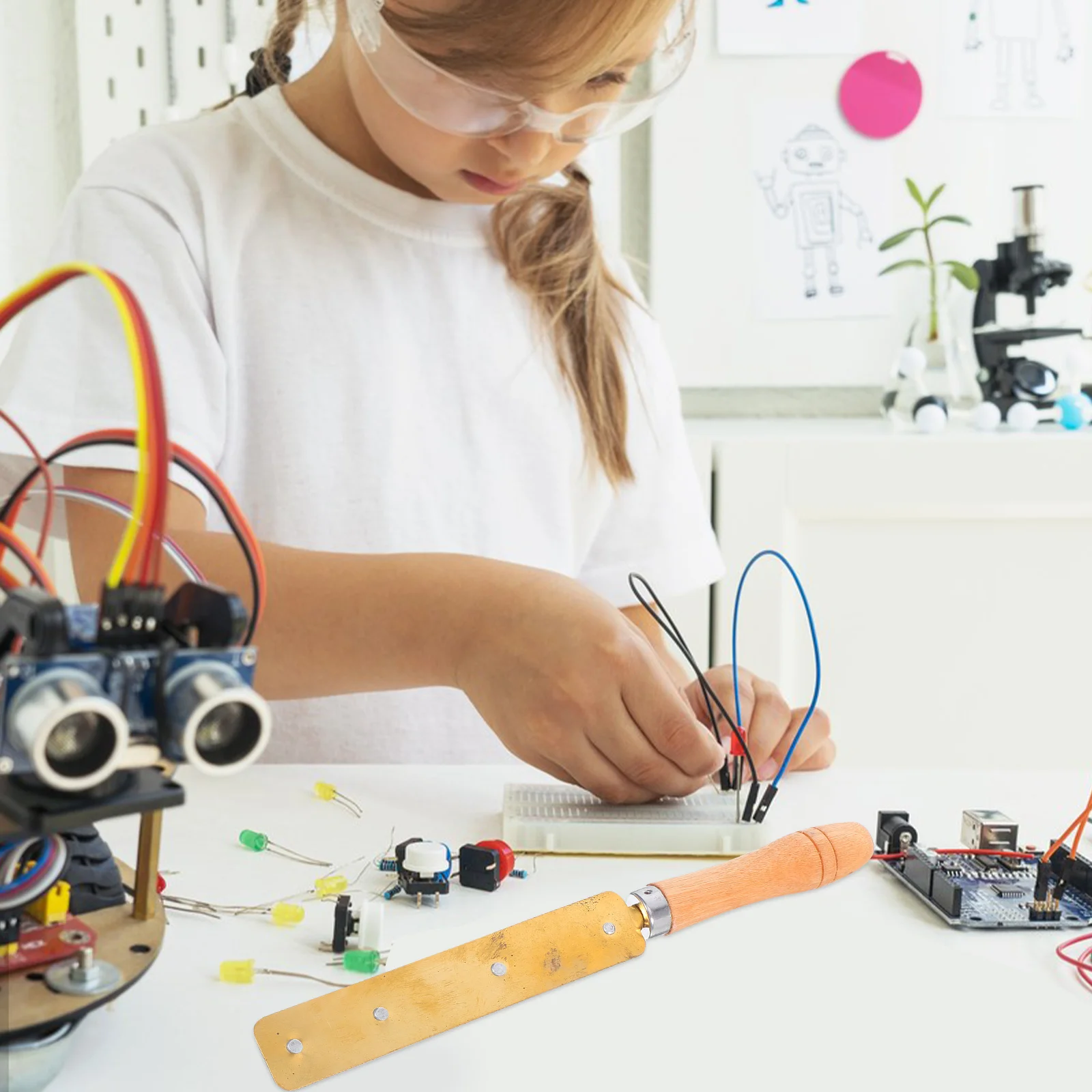 

Bimetallic Strip Physical Experiment Instrument Sturdy Copper and Iron Thermal Expansivity Demo Tool for Middle School Science